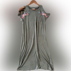 Maurices Sage/Green cold shoulder dress, XS, good condition .